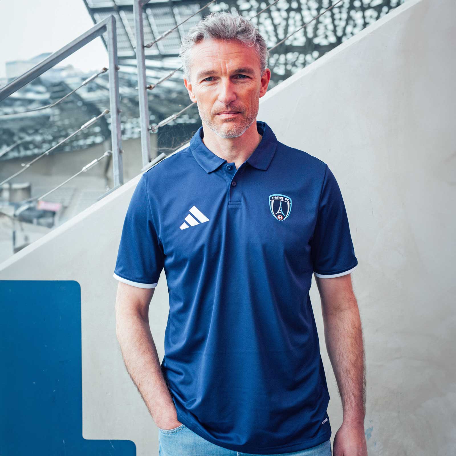 Polo bleu Essentiel Paris FC x adidas