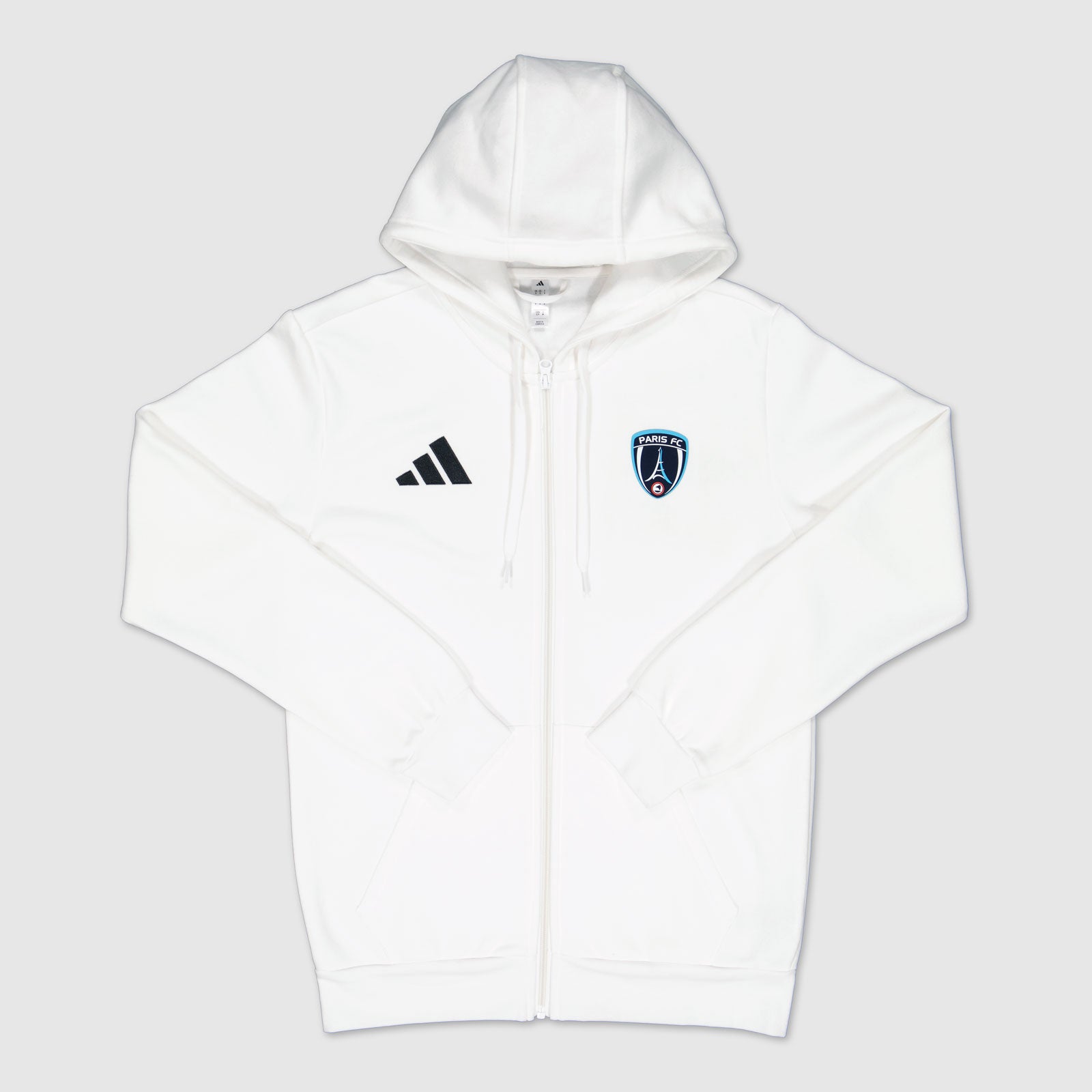 Hoodie zippé blanc Essentiel Paris FC x adidas